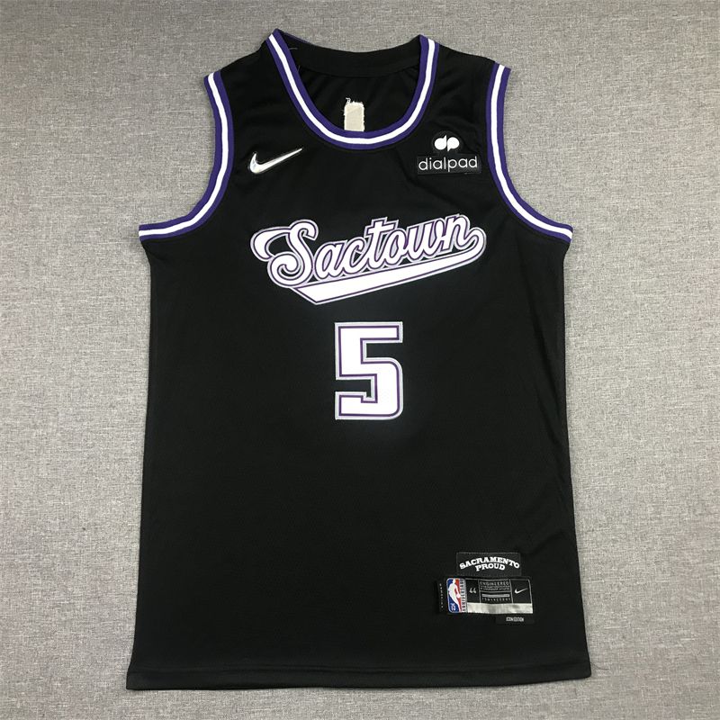 Men Sacramento Kings #5 Fox Black 2022 City Edition Nike NBA Jersey->los angeles clippers->NBA Jersey